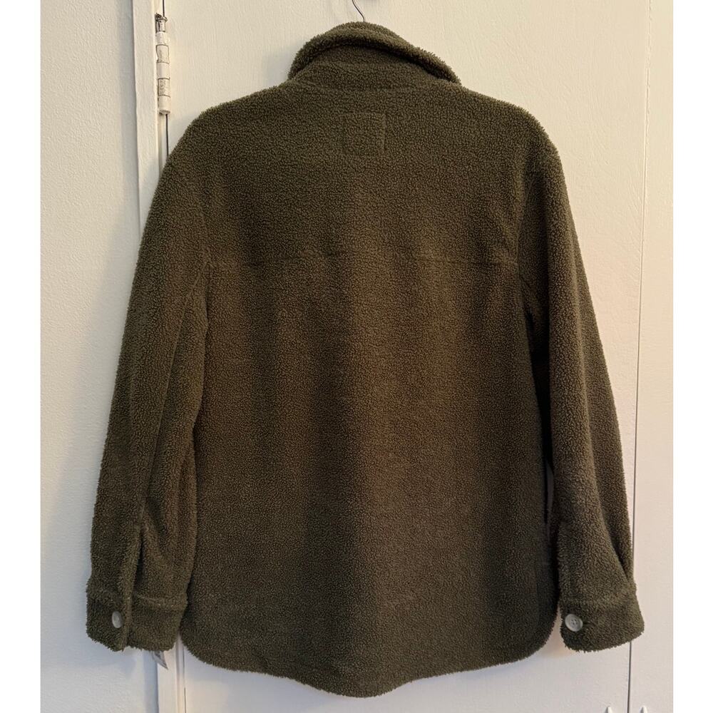 Abercrombie & Fitch Olive Green Sherpa Shirt Jacket Size Small - Picture 3 of 5
